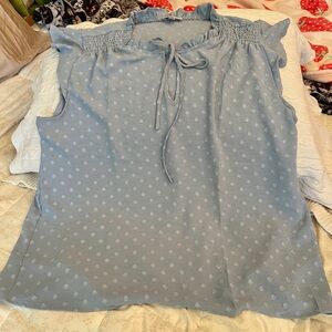 Women's Blue Ruffled Blouse